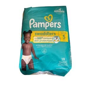 Pampers Swaddlers Disposable Diapers Size 5 27 lb 19 count leakproof